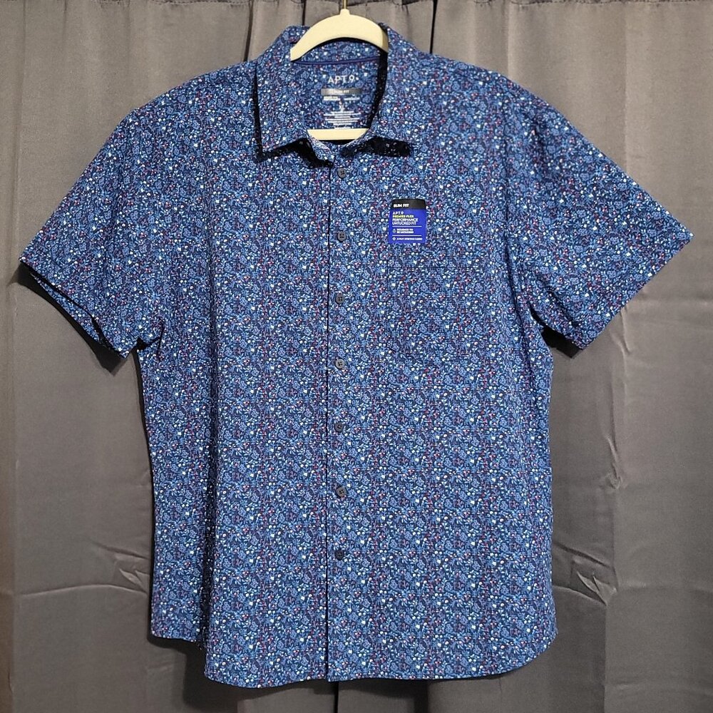 APT 9 Blue Collar Shirt XL Slim Fit